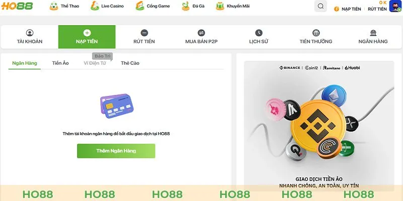 Chọn phương thức nạp tiền “Ngân hàng”