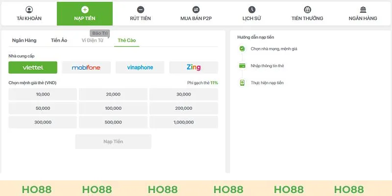 Cách nạp tiền bằng cách sử dụng card nộp tiền điện thoại