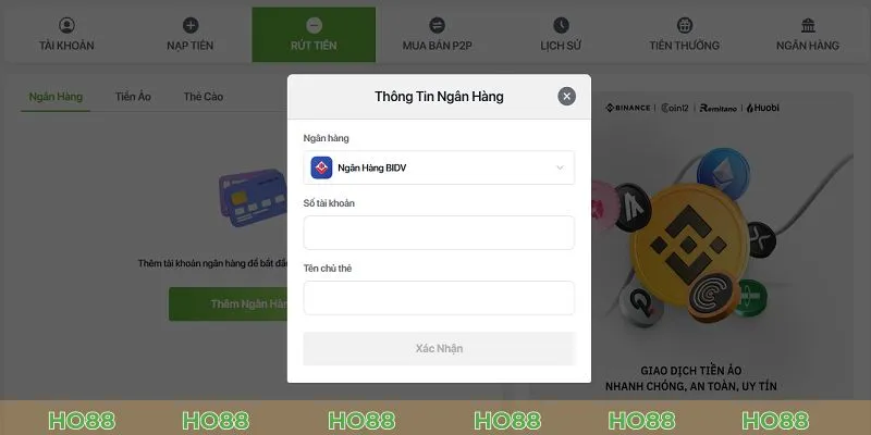 Cách rút thưởng thắng cá cược trực tuyến qua tài khoản ngân hàng